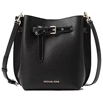 MICHAEL KORS 荔枝紋素面斜背包─黑色