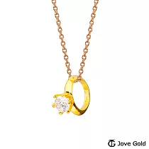 JoveGold漾金飾 訂製愛情黃金墜子 送黑皮繩項鍊