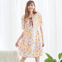 【Wonderland】100%嫘縈涼爽蝴蝶結睡裙(4色) FREE 花兒綻放(粉色)