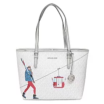 MICHAEL KORS 防刮PVC皮革托特包─銀白