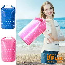 【iSFun】戲水必備*戶外防水溯溪漂流袋10L 圓點藍