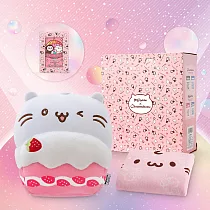 【majimeow 麻吉貓】麻吉草莓蛋糕抱枕毯組 | 抱枕+毯子