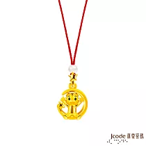 J’code真愛密碼金飾 月光巧虎硬金墜子 送黃鋼項鍊