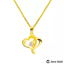 JoveGold漾金飾 愛的誓言黃金墜子 送玫瑰鋼項鍊