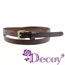 【Decoy】花草元素*真牛皮腰帶 深咖