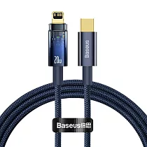 Baseus倍思 探索者系列智能斷電Type─C to iPhone 快充數據線(20W)─1米 藍色