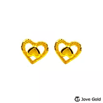 JoveGold漾金飾 愛在心裡黃金耳環