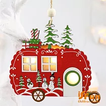 【iSFun】紅色聖誕*手工木製光影可掛造型夜燈 汽車