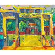 【玲廊滿藝】胡令豪─孔廟宮泮53x64cm