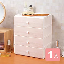《真心良品》KEYWAY面寬25.8cm木紋桌上型4層收納盒─1入