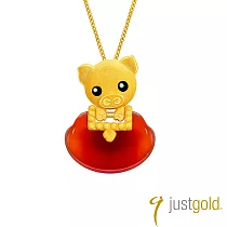 【Just Gold 鎮金店】滿福如意十二生肖系列純金吊墜─豬(不含鍊)