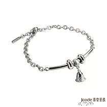 J’code真愛密碼銀飾 鐘生有錢純銀/白鋼手鍊