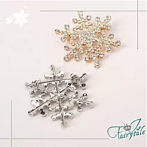 【伊飾童話】冰戀雪花*大方水鑽胸針 金