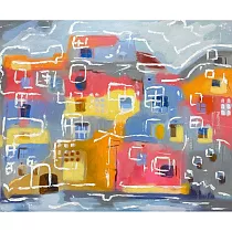 【玲廊滿藝】曾蘑菇─房子系列之五53x45cm