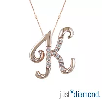 【Just Diamond】Love Letter系列 18K金鑽石墜子─K(不含鍊)
