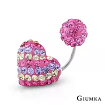 GIUMKA鎖針耳環繽紛小愛心鋼針條紋系列單支價格多色任選 MF04003 無 I款單一支