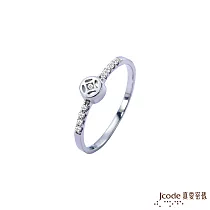 J’code真愛密碼銀飾 得意鑽純銀戒指 固定戒圍#8