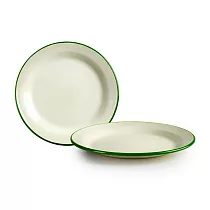 《ibili》琺瑯餐盤 | 餐具 器皿 盤子 ─ 米綠28cm