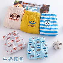 (五件組) BabyPark 韓國純棉兒童內褲 三角褲 65 牛奶麵包