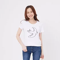 啾啾鳥 短袖 蜜桃棉 女T M 白