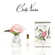 【法國 Cote Noire 寇特蘭】大朵玫瑰香氛花透明瓶(附贈10ml精油x1) 粉紅玫瑰香氛花透明瓶