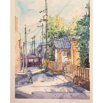 【玲廊滿藝】yumei _watercolor畫畫日子─京都午後23x30cm
