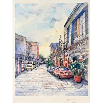 【玲廊滿藝】yumei _watercolor畫畫日子─大溪老街的舊時風華18x26cm