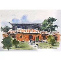 【玲廊滿藝】林國勇─古厝16x24cm