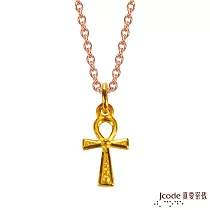 J’code真愛密碼金飾 巨蟹座守護─生命安卡黃金墜子 送黑皮繩項鍊