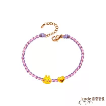 J’code真愛密碼金飾 真愛─卡娜赫拉的小動物─經典粉紅兔兔硬金編織手鍊