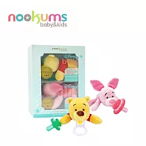 nookums 美國 寶寶可愛造型 安撫奶嘴玩偶 迪士尼禮盒組 ─ 維尼+小豬