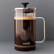 《La Cafetiere》玻璃法式濾壓壺 | 泡茶器 冷泡壺 沖茶器 法壓壺 咖啡壺 奶泡杯 ─ 簡約銀1L
