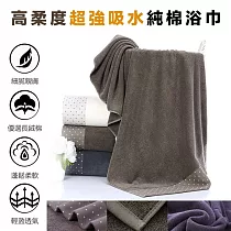 高柔度超強吸水純棉浴巾(2入組) 灰藍*2