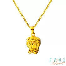 甜蜜約定 Doraemon 幸運豬哆啦A夢黃金墜子─立體硬金款 送黃鋼項鍊