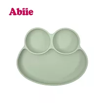 abiie 蛙式三餐─吸盤式矽膠餐盤 羅勒綠