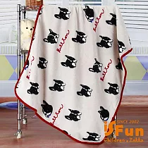 【iSFun】黑色狗頭*保暖珊瑚絨毛毯/100x72cm 灰