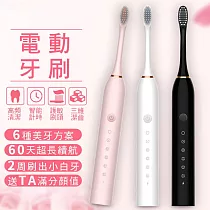 CS22 充電式六檔電動牙刷 2色(附10支牙刷頭+掛架) 白色
