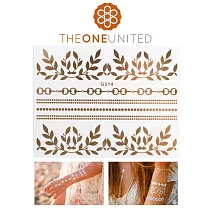 【The One】歐美時尚金屬感紋身貼(小)─6─金色花精靈