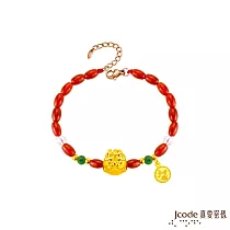 J’code真愛密碼金飾 大甲媽 有求必應貔貅硬金寶石手鍊_女款