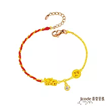 J’code真愛密碼金飾 大甲媽 貔貅錢母硬金編繩手鍊