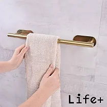 Life+ 不鏽鋼3M拉絲單桿毛巾架/免打孔毛巾桿_60cm_2色任選_ 奢華金