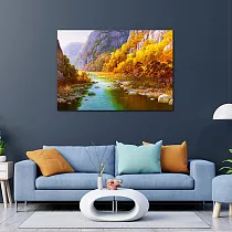 【御畫房】金秋溪水 國家一級畫師手繪油畫60×90cm VF─83 (客製商品)