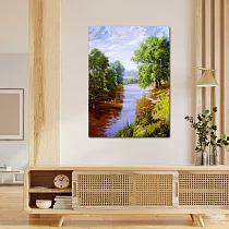 【御畫房】盛夏風光 國家一級畫師手繪油畫60×90cm VF─97 (客製商品)