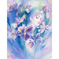 【玲廊滿藝】麗子Emily─鳶尾花神40x30cm