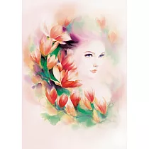 【玲廊滿藝】麗子Emily─木蘭花花神40x30cm