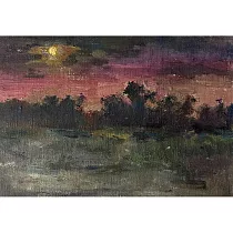 【玲廊滿藝】李喬煒─月夜15.5x22.5cm