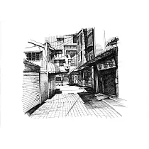 【玲廊滿藝】李曙初─府城老街21x29.7cm