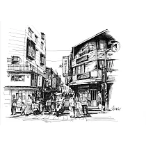 【玲廊滿藝】李曙初─金華永康街口21x29.7cm