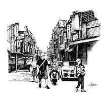 【玲廊滿藝】李曙初─迪化街風景21x29.7cm