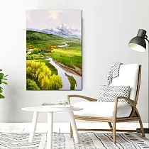 【御畫房】天山溪流 國家一級畫師手繪油畫60×90cm VF─102 (客製商品)